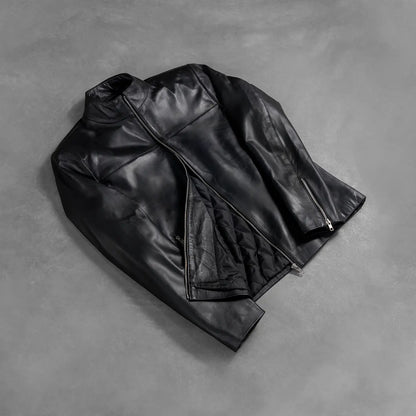 Adornica Black Leather Biker Jacket