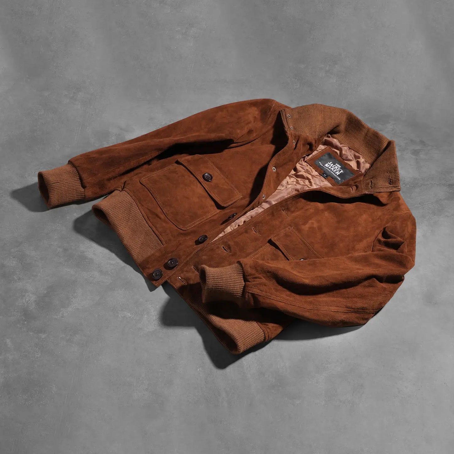 Eaton Brown Suede Bomber Jacket