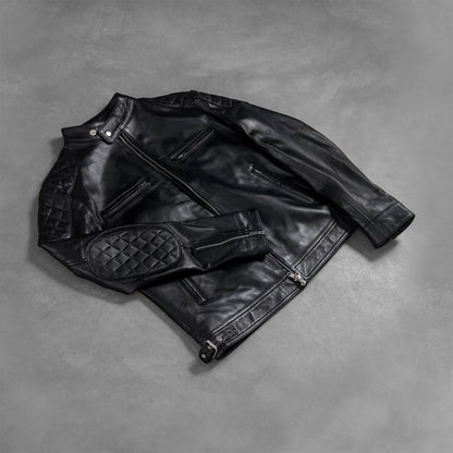 Gatsby Black Leather Biker Jacket