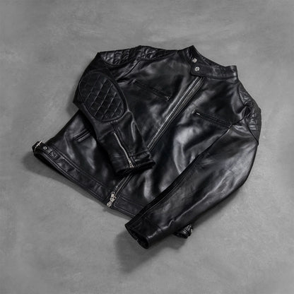 Gatsby Black Leather Biker Jacket