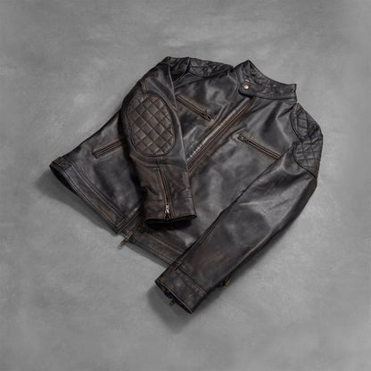 Gatsby Distressed Brown Leather Jacket