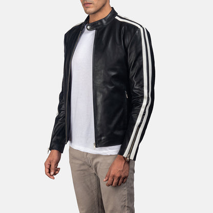 Hank Black Leather Biker Jacket