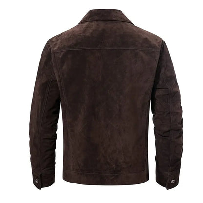 Men's Dark Brown Suede Leather Jacket