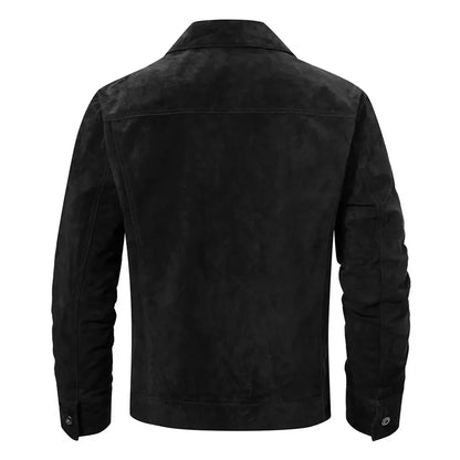 Men's Black Suede Leather Jacket