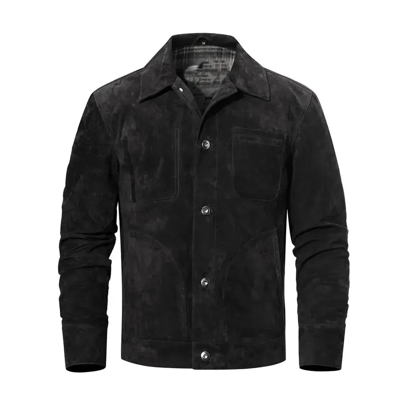 Men's Black Suede Leather Jacket