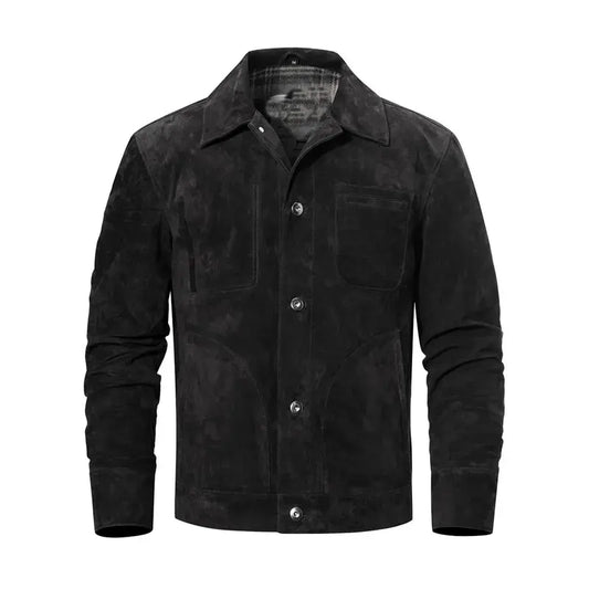 Men's Black Suede Leather Jacket