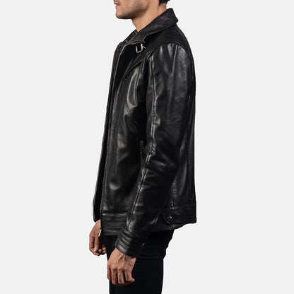 Legacy Black Leather Biker Jacket