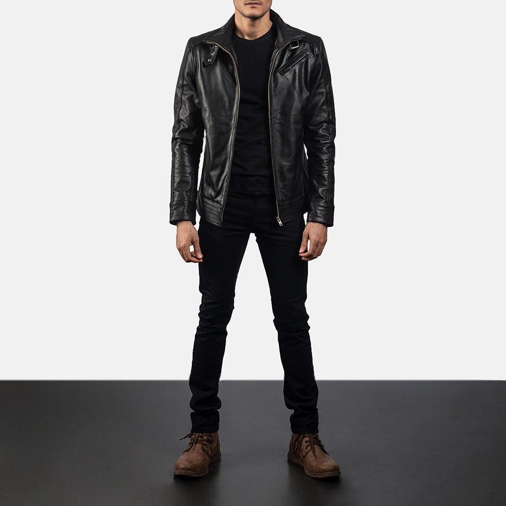 Legacy Black Leather Biker Jacket