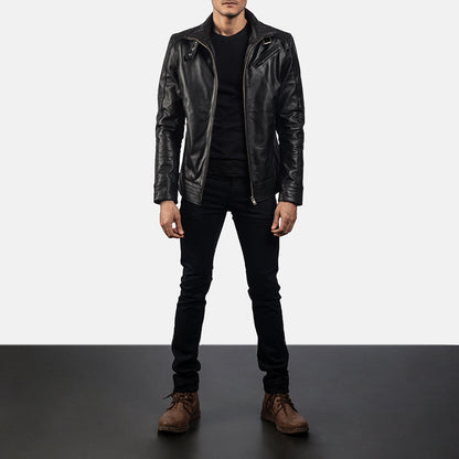 Legacy Black Leather Biker Jacket