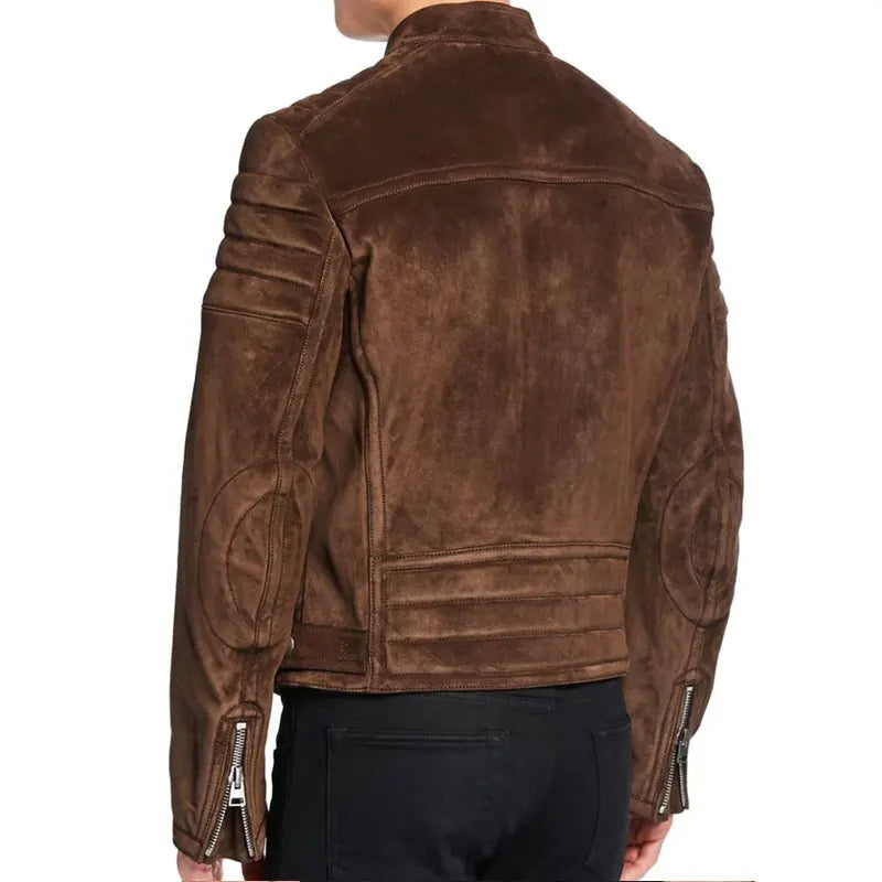 Mens Luxurious Suede Biker Jacket