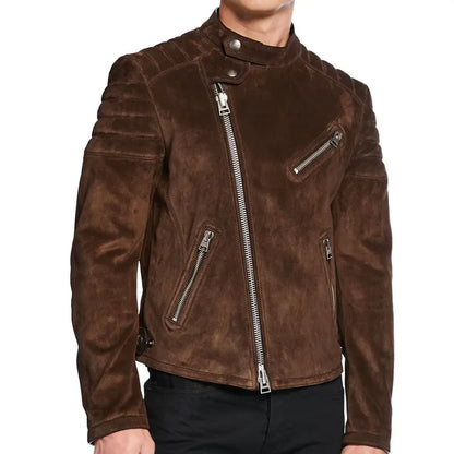 Mens Luxurious Suede Biker Jacket