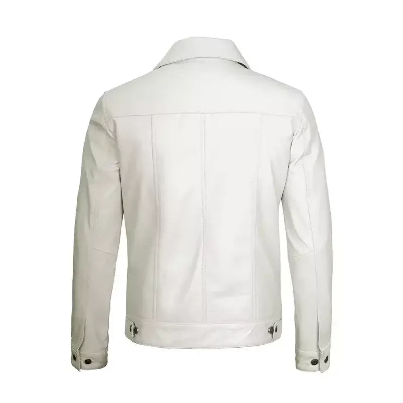 Men’s Off White Leather Jacket