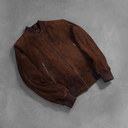 Shane Mocha Suede Bomber Jacket