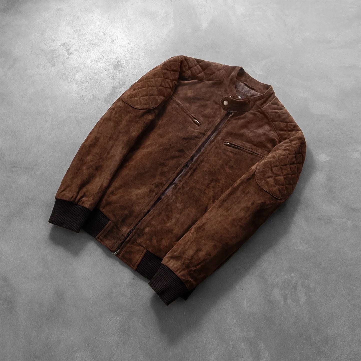 Sven Mocha Suede Bomber Jacket