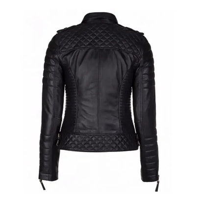 Women's Black Bker Leather Jacket