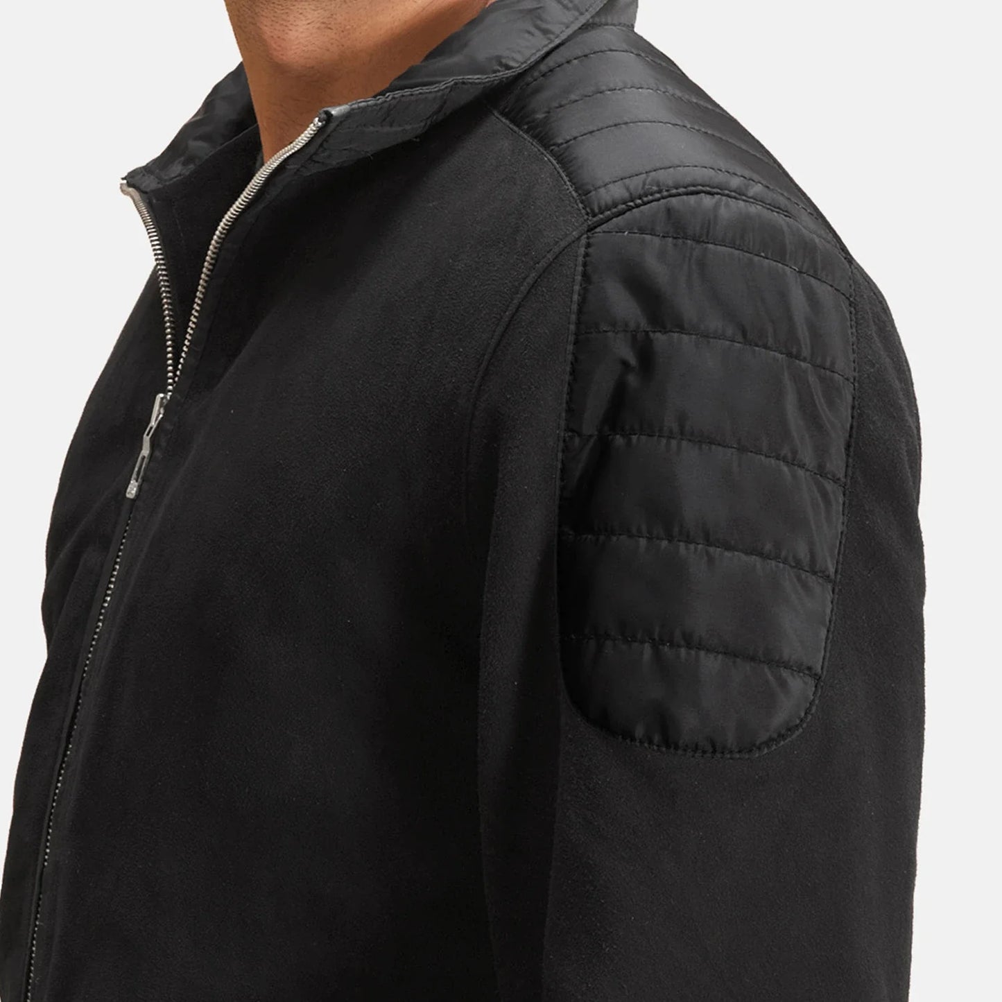 Ethan Hybrid Suede Bomber Jacket